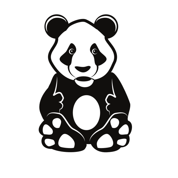 Cute panda silhouette