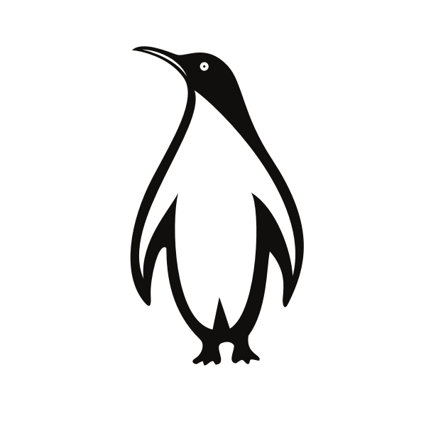 Penguin silhouette monochrome art