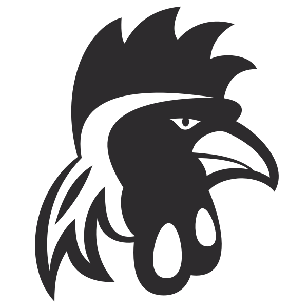 Cockerel head silhouette