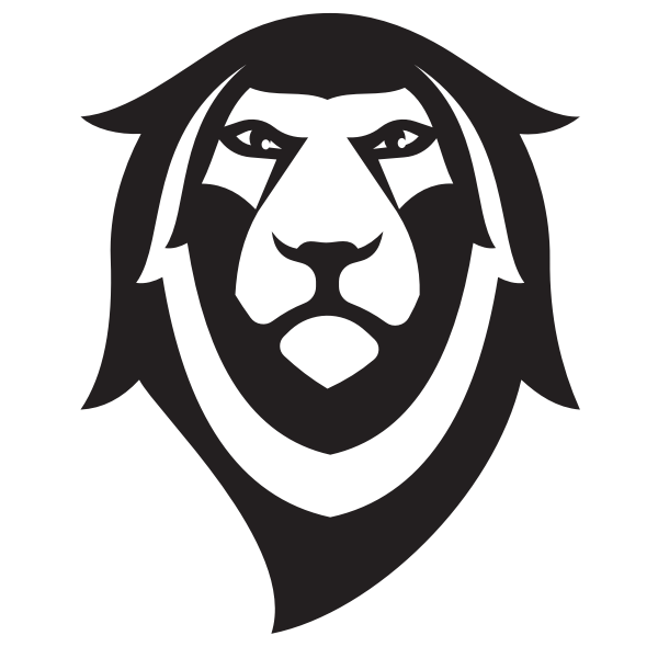 Lion face silhouette