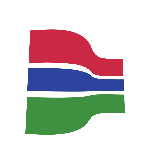 Waving flag of Gambia