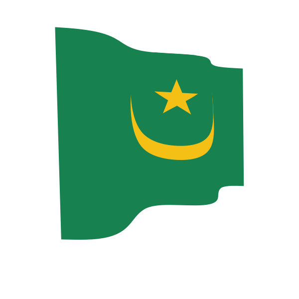 Waving flag of Mauritania