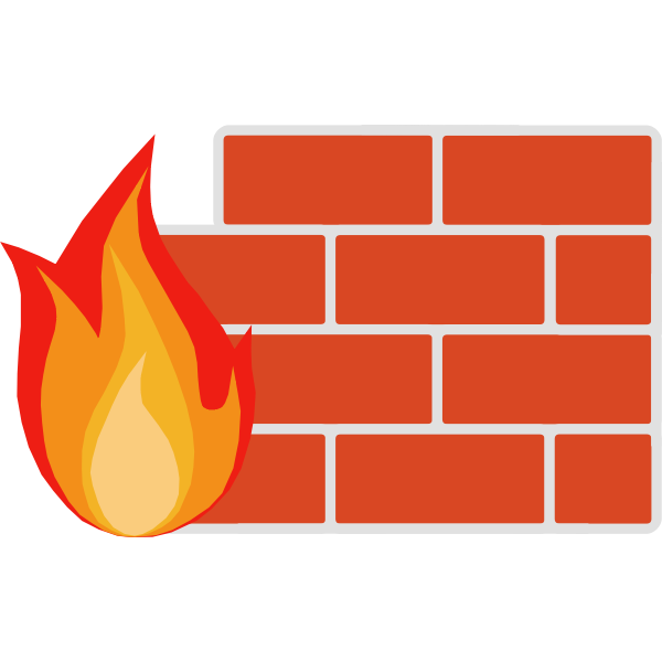 Color vector image of firewall for computer networks