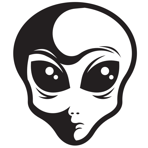 Alien face silhouette