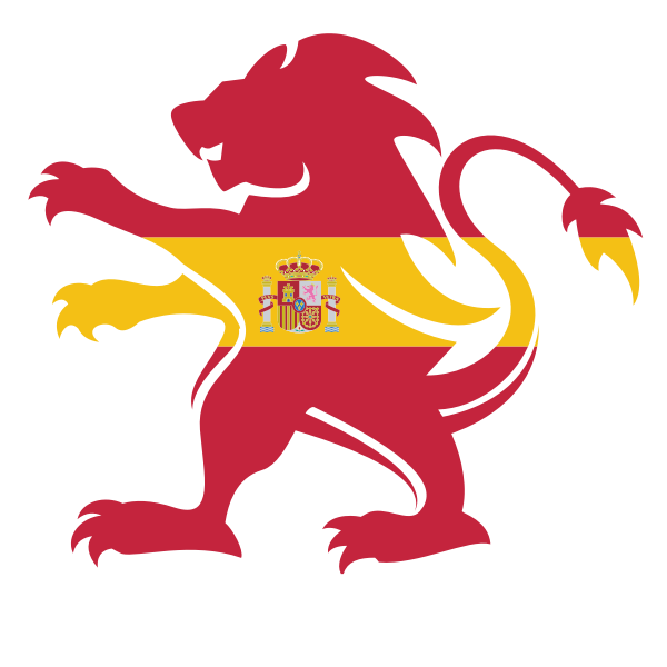 Heraldic lion Spanish flag