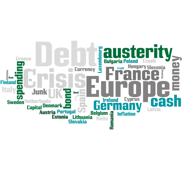 Debt crisis Europe word cloud