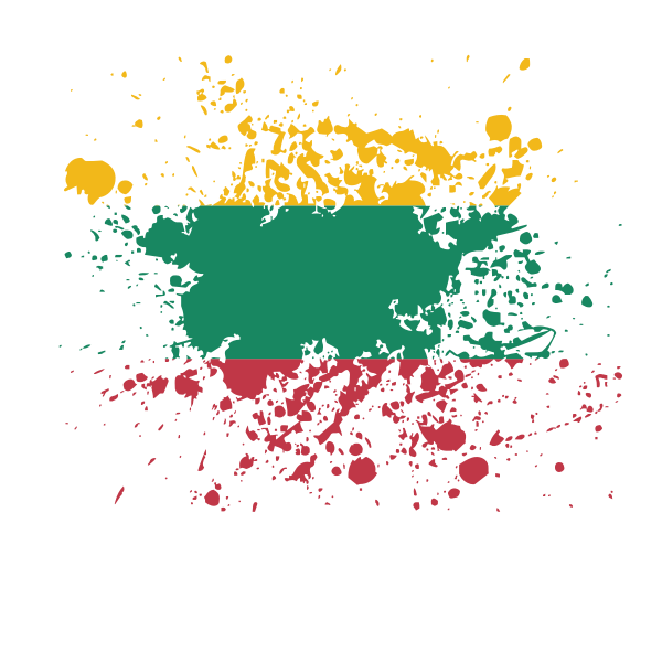 Lithuania flag paint splatter