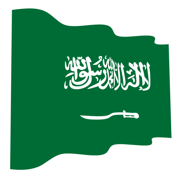 Waving flag of Saudi Arabia