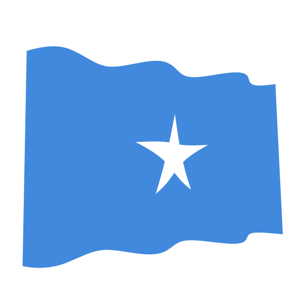 Waving flag of Somalia