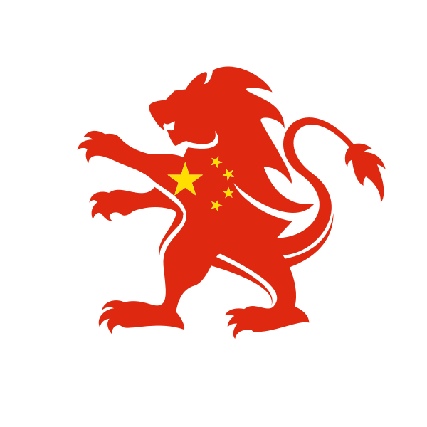 Chinese lion flag symbol