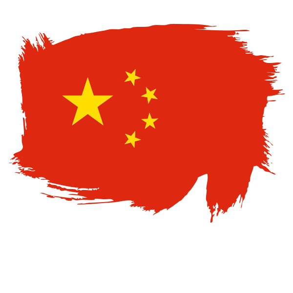China flag paintbrush stroke