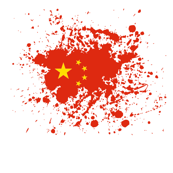 Chinese flag grunge ink