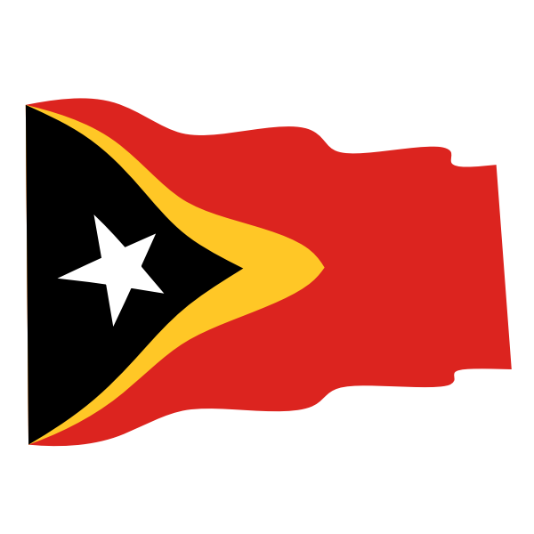 Waving flag of East Timor