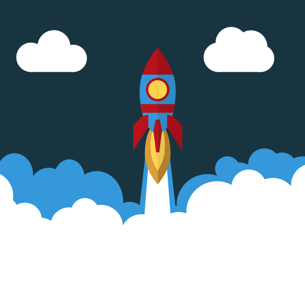 Rocket launch vector graphics