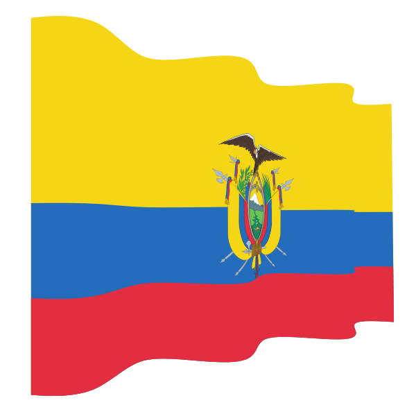 Waving flag of Ecuador