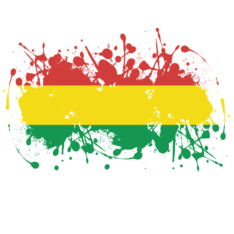 Bolivian flag ink splatter