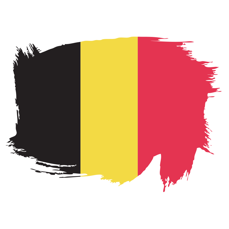 Painted Belgian flag