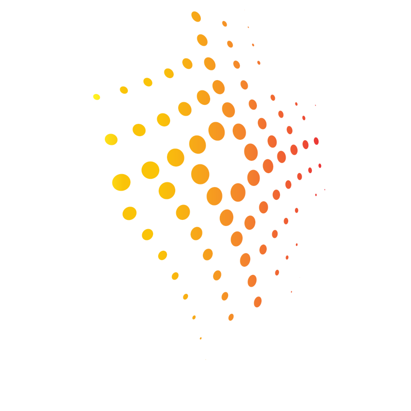 Logo design element with yellow dots