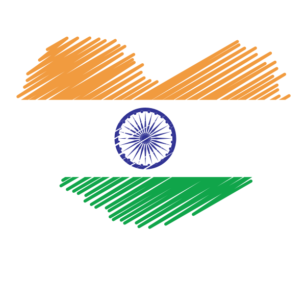 India national flag heart shape