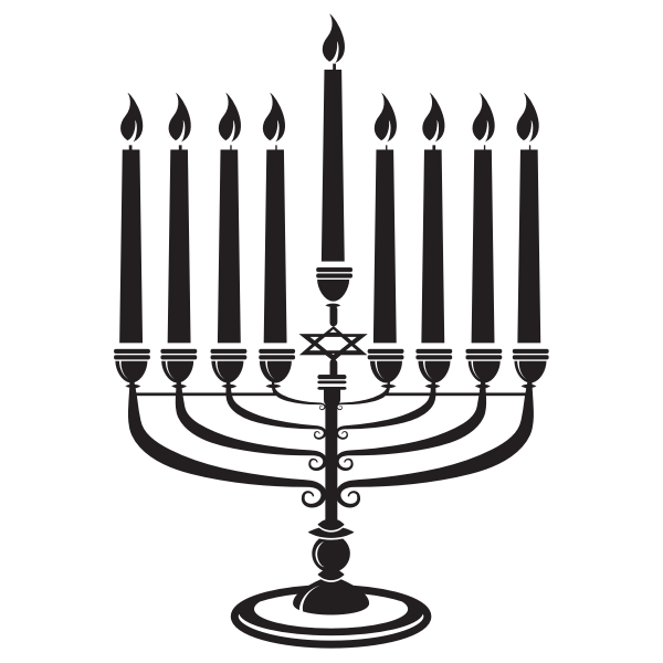 Hanukkah candles silhouette