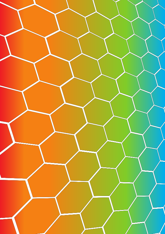 Hexagonal pattern gradient color