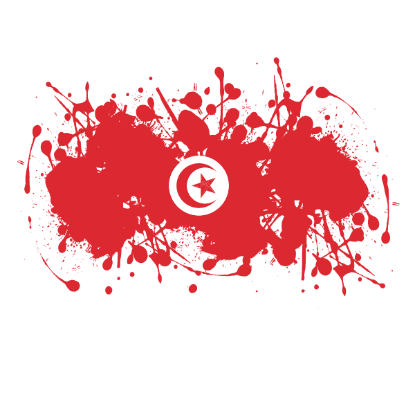 Tunisian flag ink splatter