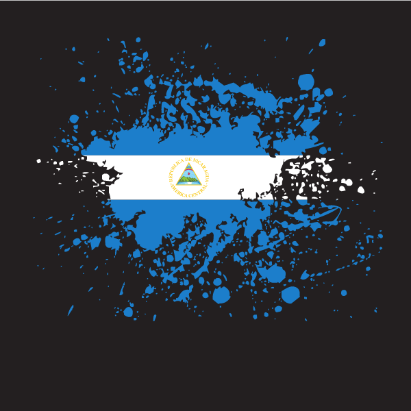 Nicaragua flag ink blot