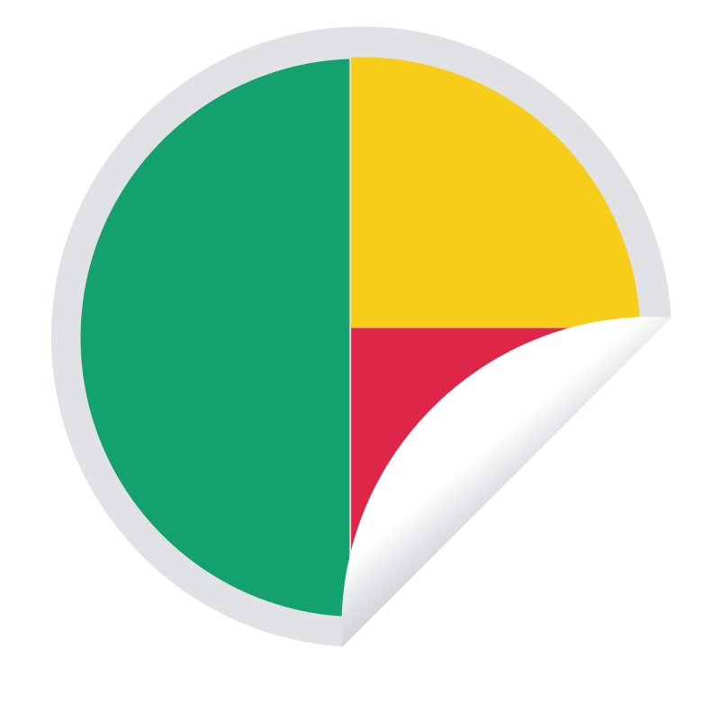 Benin national flag peeling sticker