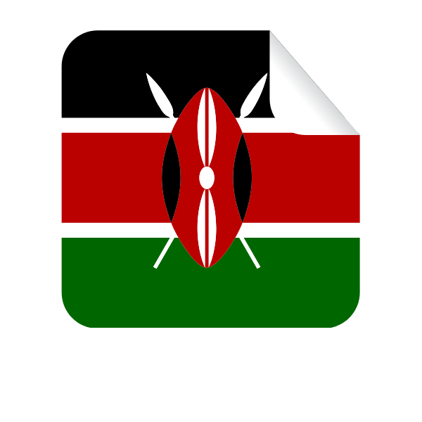 Kenyan flag square sticker