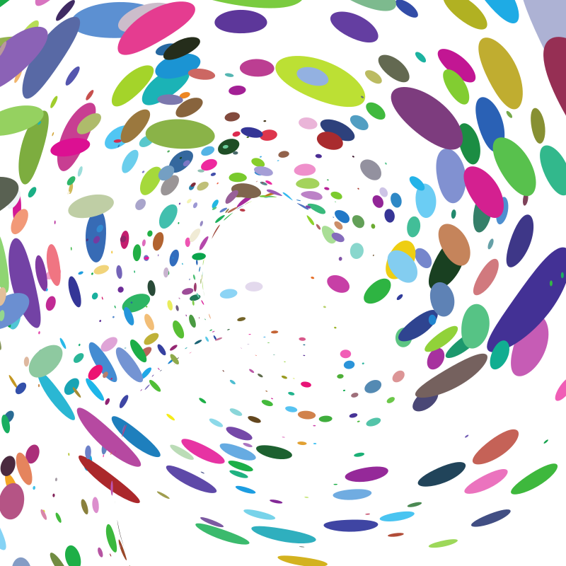 Random colored dots swirl