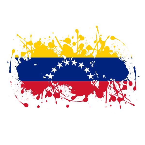 Venezuela flag ink splatter