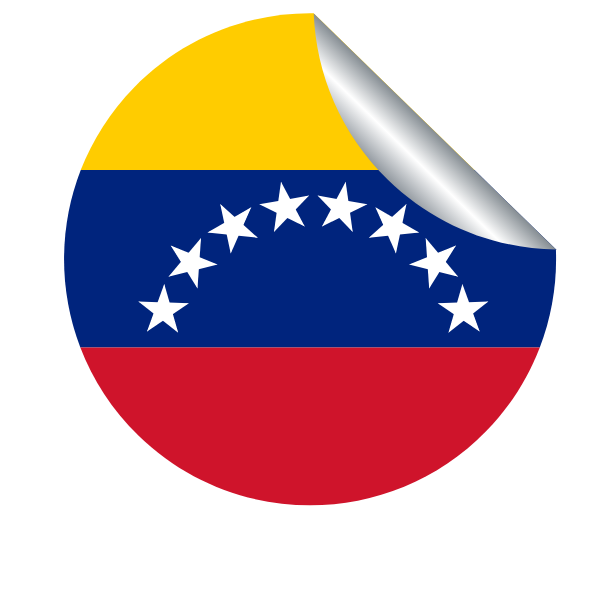 Venezuelan flag in a peeling sticker