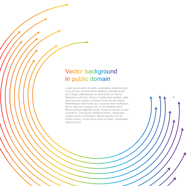 Circular lines with arrowheads and text