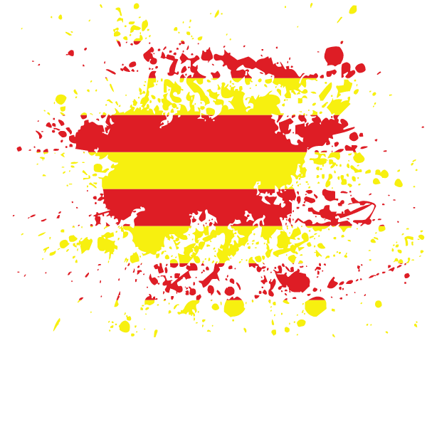 Catalan flag ink splatter