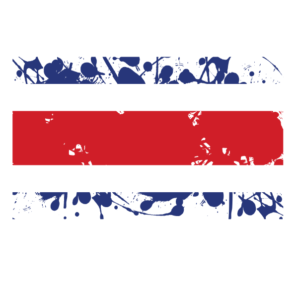 Costa Rica ink splatter flag