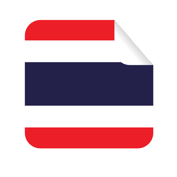 Thailand flag in a square-shaped sticker