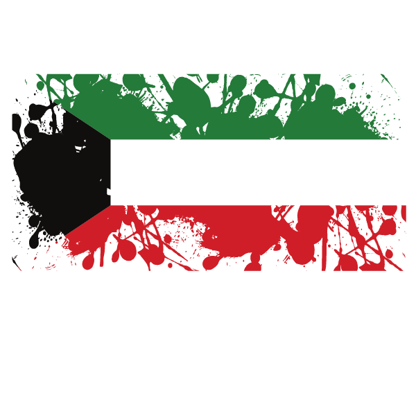 Kuwait flag ink splatter