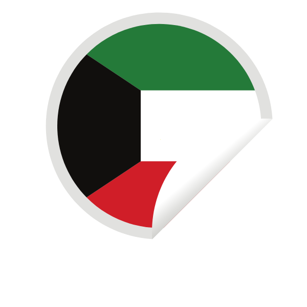 Kuwait flag sticker clip art