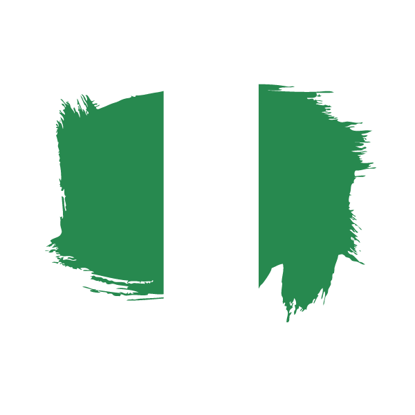 Painted flag of Nigeria