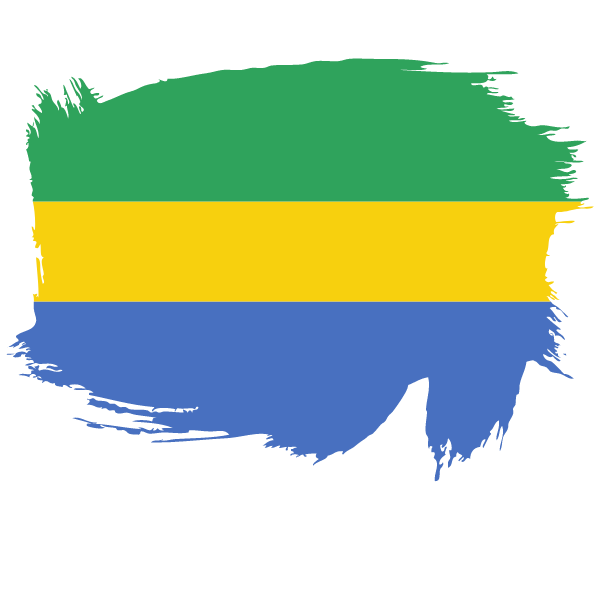 Painted flag of Gabon