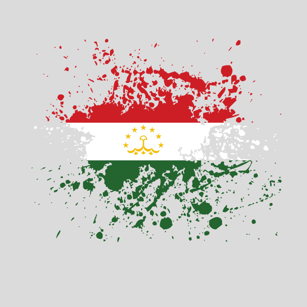 Tajikistan flag ink splash