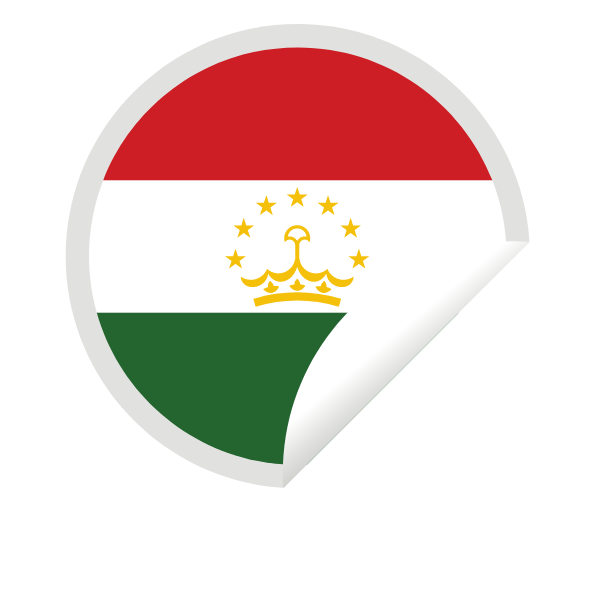 Tajikistan flag peeling sticker clip art