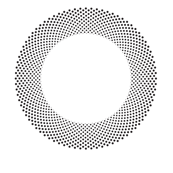 Circular halftone shape dots