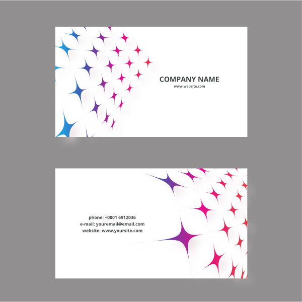 Business card template with color pattern