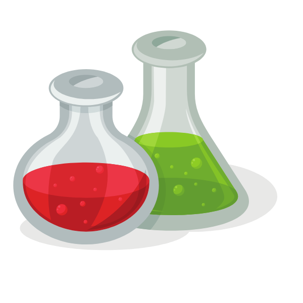 Chemical lab flasks