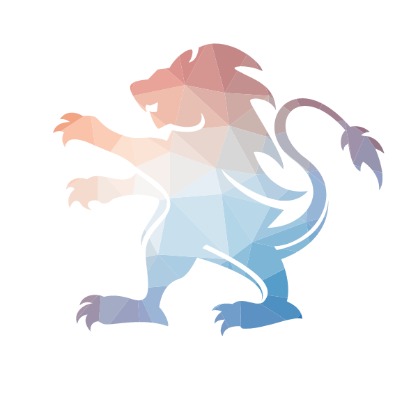 Lion silhouette low poly pattern