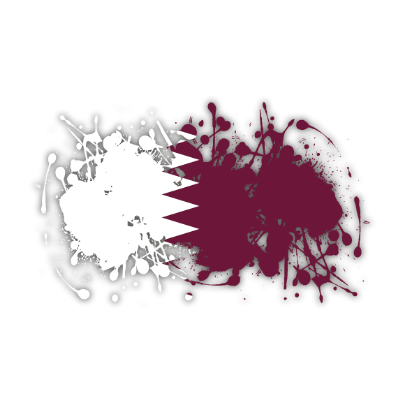 Qatar flag ink splatter