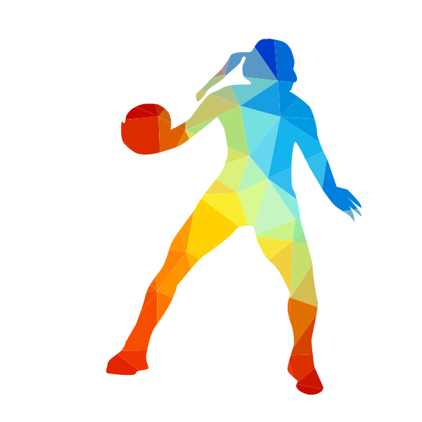 Basketball player low poly silhouette