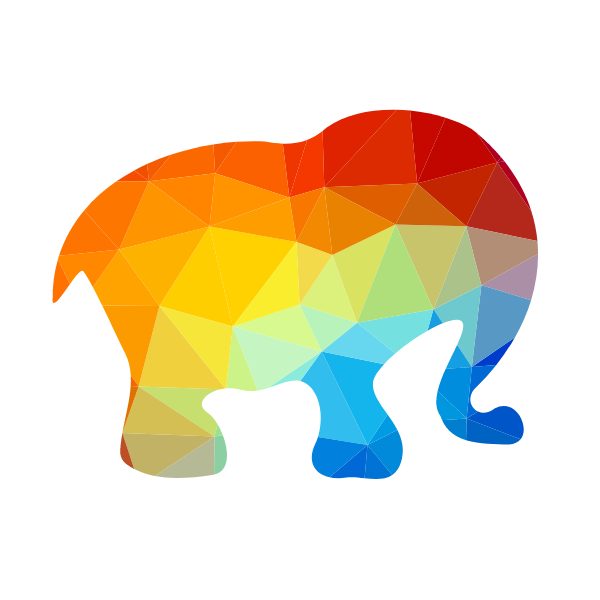 Elephant low poly sillhouette