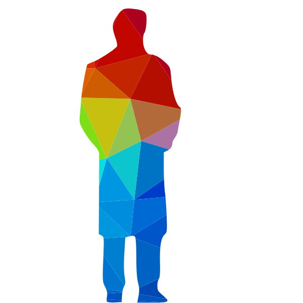 Man posing low poly silhouette